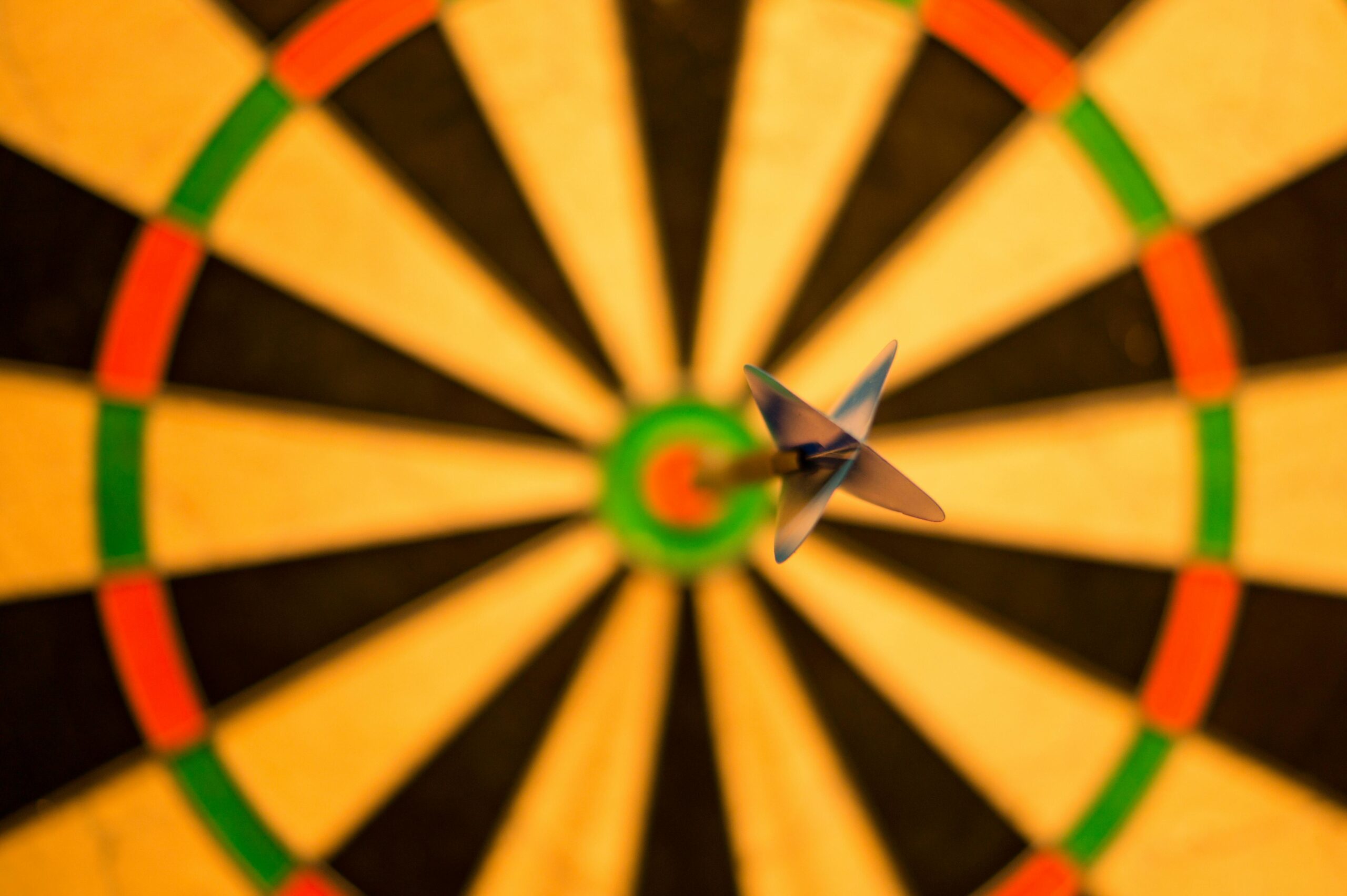 A bullseye on a dartboard